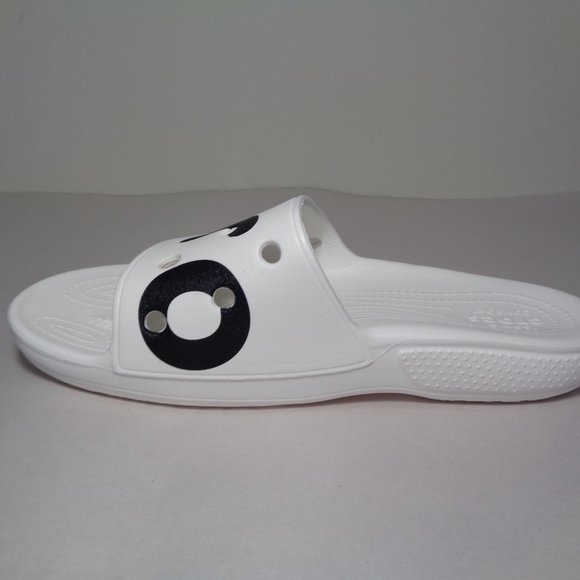 Crocs Size 8 CLASSIC LOGO White Black Slides Sandals New Men\'s Shoes main image 7